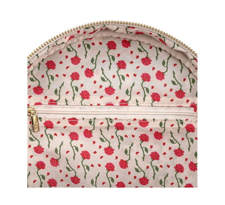 Disney Bolso Mochila La Bella Y La Bestia Loungefly Rosa Encantada Para Pins - Imagen 3