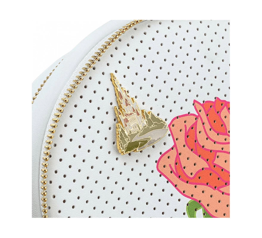 Disney Bolso Mochila La Bella Y La Bestia Loungefly Rosa Encantada Para Pins - Imagen 5
