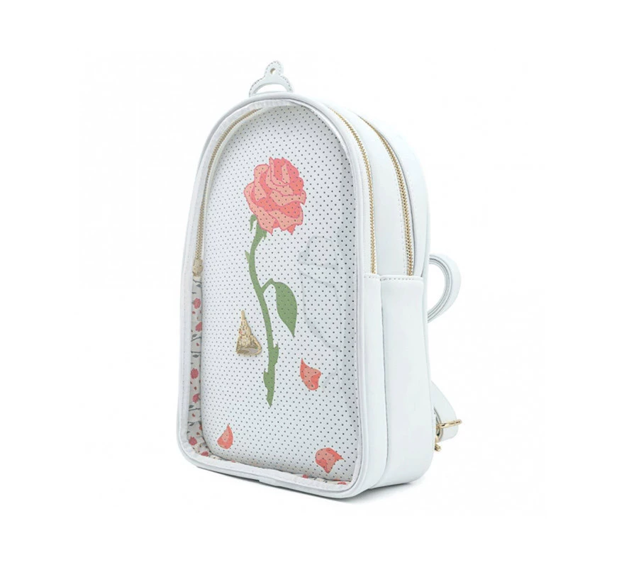 Disney Bolso Mochila La Bella Y La Bestia Loungefly Rosa Encantada Para Pins - Imagen 2
