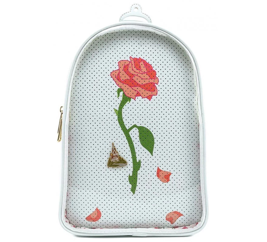 Disney Bolso Mochila La Bella Y La Bestia Loungefly Rosa Encantada Para Pins