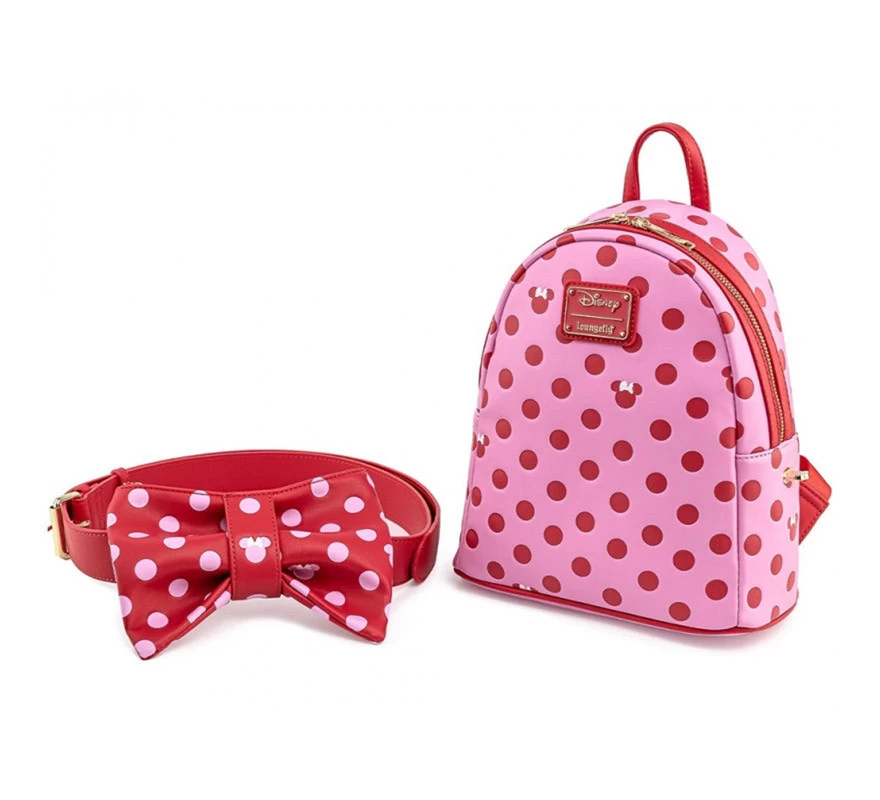 Disney Bolso Mochila Loungefly Minnie Lacito Rosa - Imagen 2