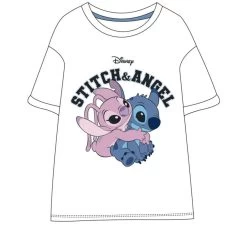 Camiseta Corta Stitch Y Angel Disney