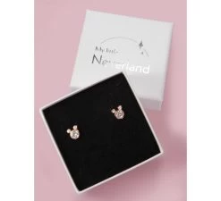 Pendientes Acero Rosa Y Circonitas Mickey Mouse Disney