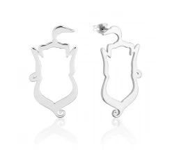 Pendientes Oro Blanco Silueta Genio Aladdin Disney