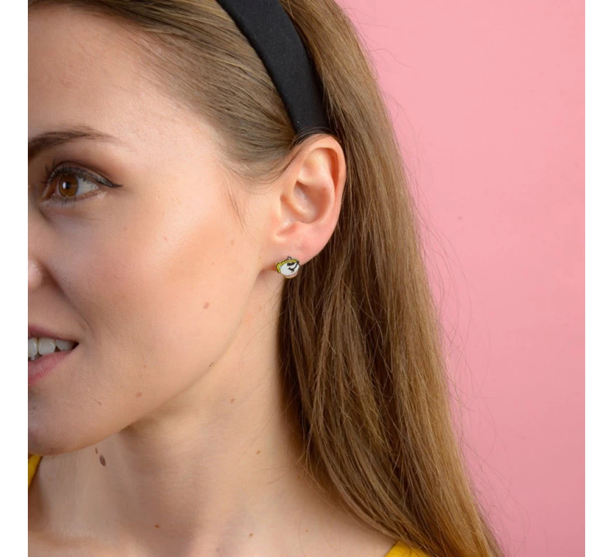 Disney Pendientes Señora Potts La Bella Y La Bestia Acero - Imagen 3