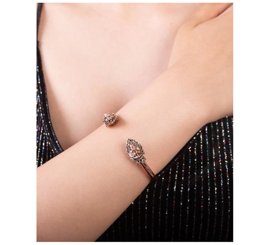 Pulsera Brazalete Oro Blanco Simba Vs Scar Disney - Imagen 4