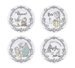 Set De 4 Platos La Bella Y La Bestia Disney